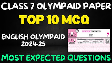 Best Olympiad Questions || Class 7th English || Sample Paper 2024-25 // Class 7 Olympiad Questions