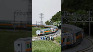 中央線 E233系 サロ 甲種輸送 ▼N-scale model, TOMIX Diesel Locomotive DD200 + KATO Series E233 Chuo Line.