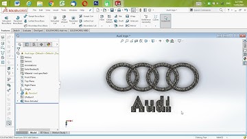 How to design a Audi Logo in solidworks, For beginners students,  New Technology Tutorial