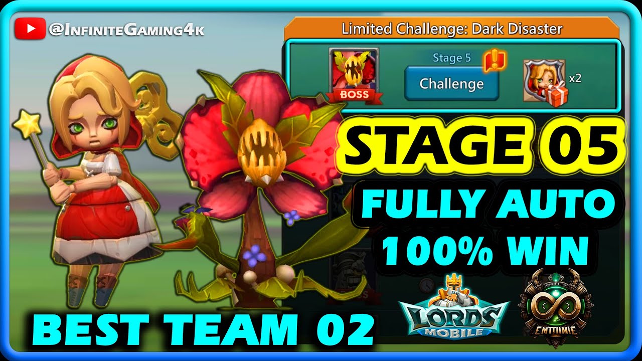 Lords Mobile Witch Doll Limited Challenge Stage 5 Fully Auto|Dark Disaster Stage 5 Fully Auto