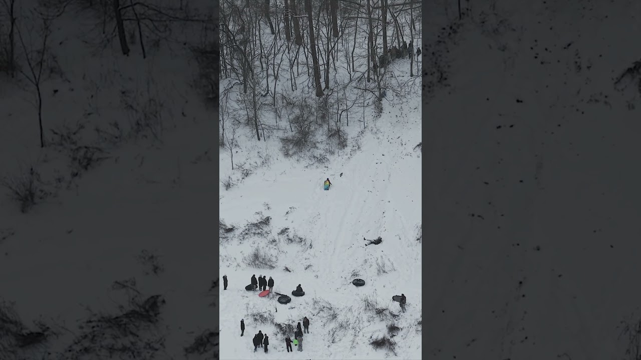 Sledding Wipeout at Brush Creek Park