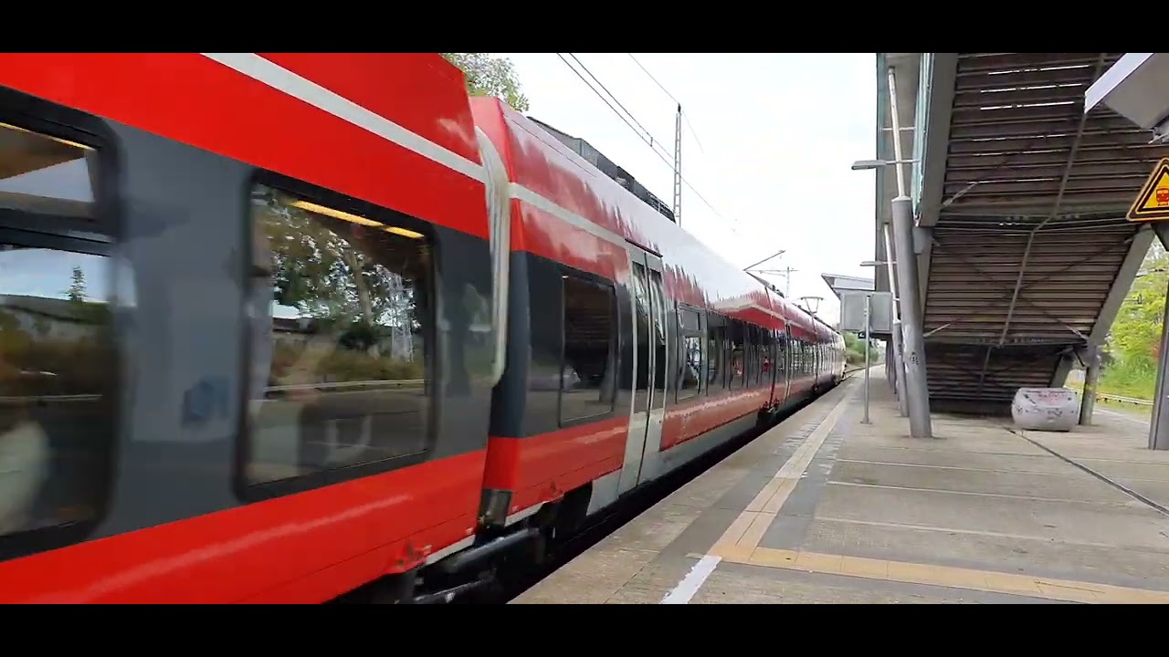 Ausfahrt S1 in Rostock Marienehe auf Gleis 1