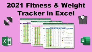 2021 Fitness Weight Tracker App | Excel Workout Planner | Weight Loss Spreadsheet Exercise Calendar👟 screenshot 4