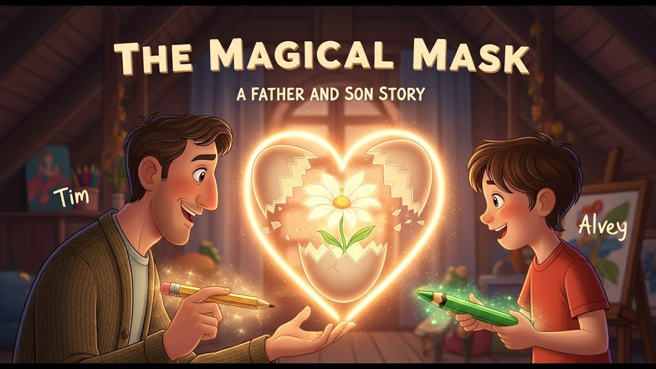 🌈 जादुई मास्क | पिता-पुत्र की अनोखी कहानी | Pixar Style Animated Story | Kids Sowmiya Show ✨🎭