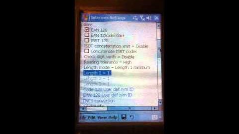 Barcode 128 aktivering på Intermec CN3