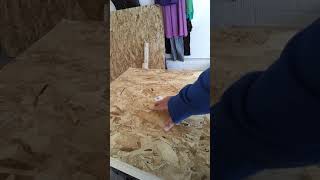 Building benchwork for the staging yard.