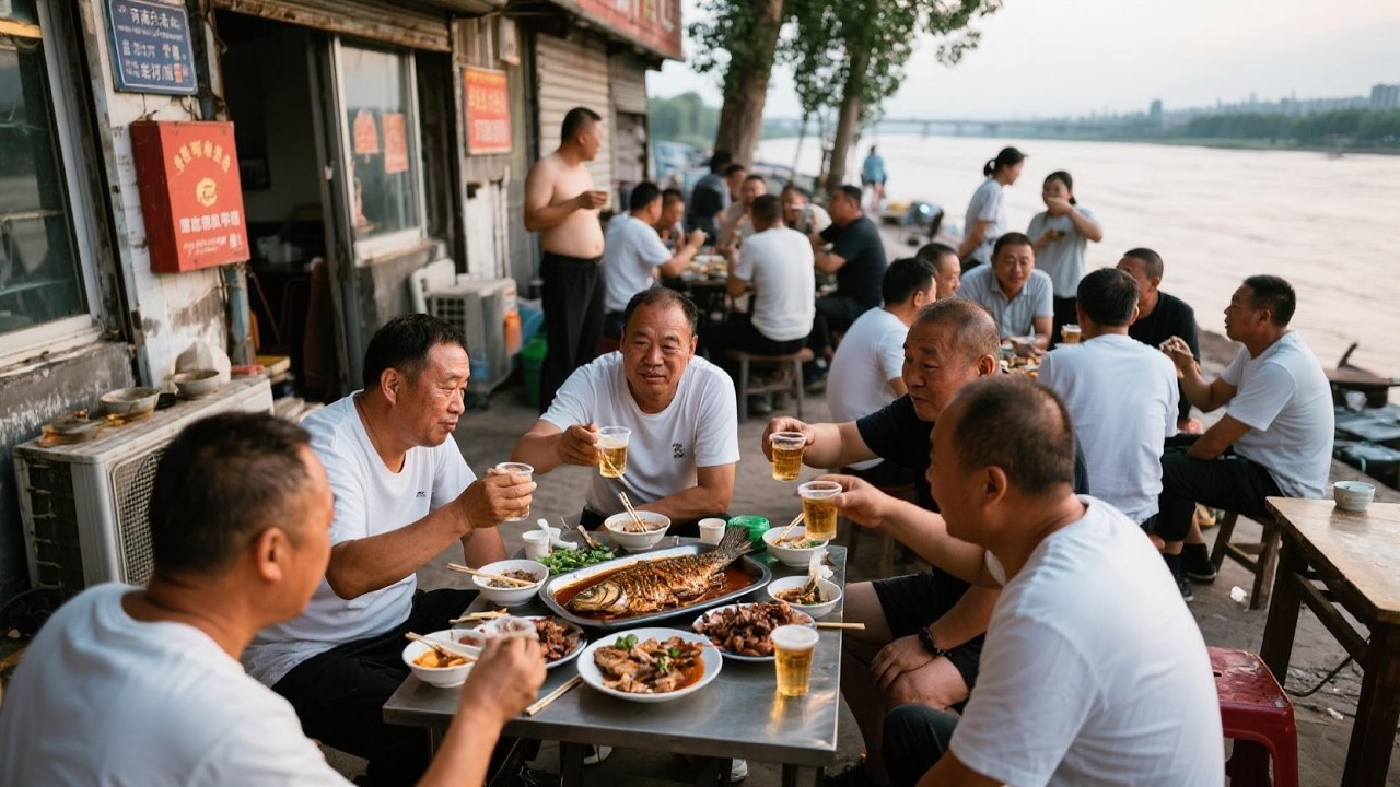 盐城老哥黄河边卖大鲤鱼，南方钓鱼佬都不要的鱼 25一斤土锅土灶土烧法.【舟小九】