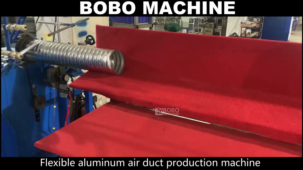 2 tapes layers Flexible aluminum air duct pipe making manufacturing