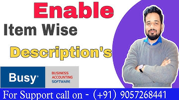 Add Item Wise Descriptions in Busy Accounting Software. Add Additional Information of Items in Busy.