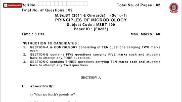 MSC BT 1ST SEM PRINCIPLES OF MICROBIOLOGY F DEC 2018 | PTU
