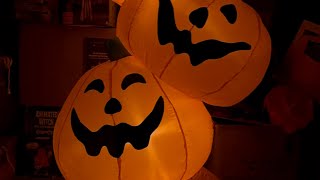 Gemmy 2002 8ft inflatable standing pumpkin stack