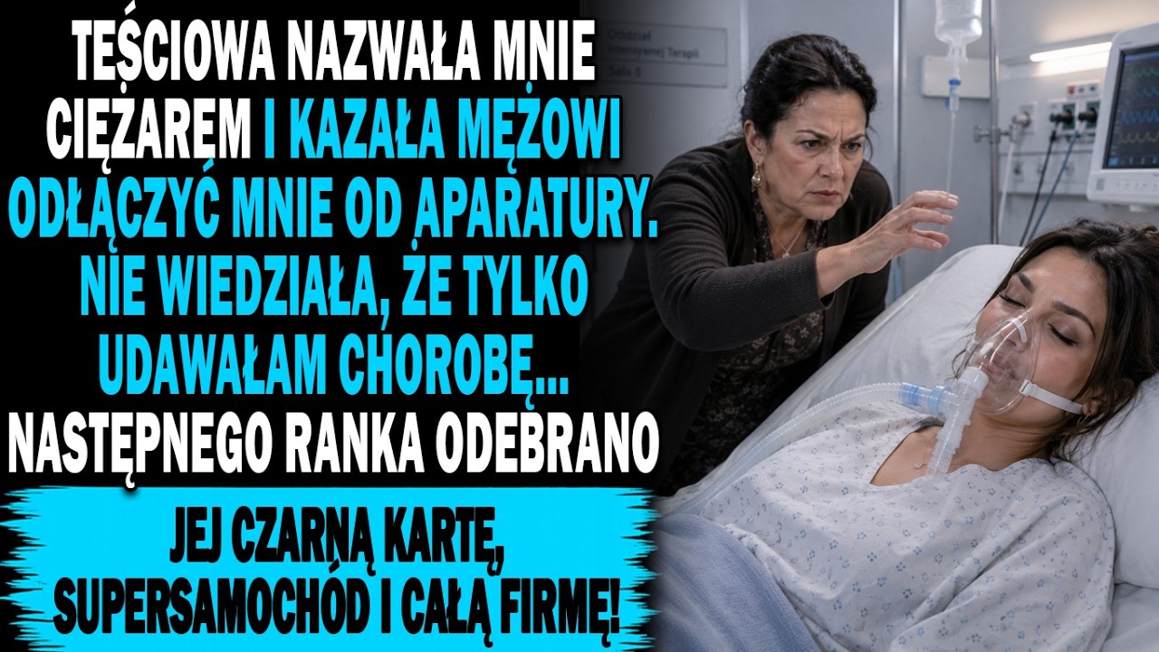 Leżałam w szpitalnym łóżku, gdy moja teściowa podeszła do łóżka. Nie zapytała, co mi dolega. Zamiast tego zerwała plaster z mojej dłoni, wyjęła igłę z kroplówki i powiedziała zimno: „Nie leż tu i...