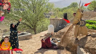 The second wife's attempt on the first wife and the husband's anger towards the second wife