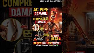 AC Pipe Damage = Compressor Overheating! #hvac#ac #ytshorts #ytshorts #acrepair #acservice#acservice