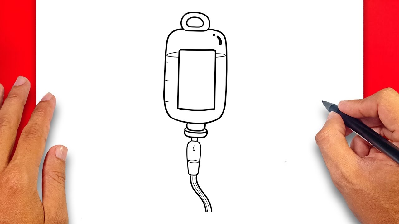 How to draw Saline Bottle - Medical Supplies Drawing