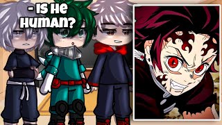 JJK + MHA + Jigokuraku React To Demon Slayer // Gacha Club