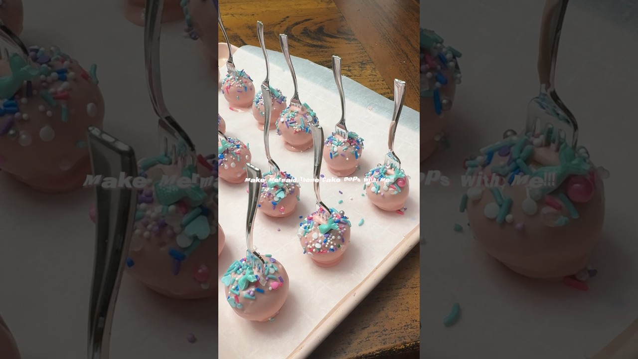 Making mermaid cake pops!! 