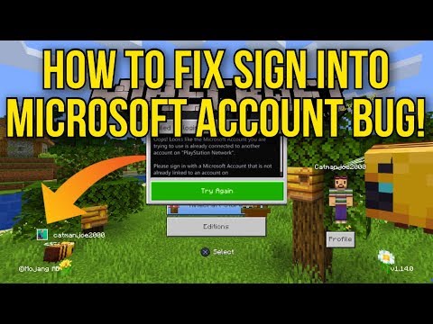 Minecraft BEDROCK EDITION - HOW TO FIX SIGN INTO MICROSOFT ACCOUNT BUG! - (PS4 Bedrock Edition)