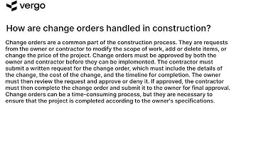 Managing Change Orders in Construction