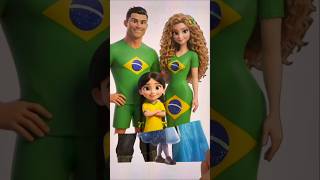 Frozen Elsa + Brazil Family😱 #shorts #digitalart