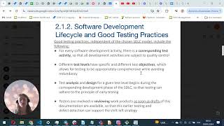 2.1.2. Software Development Lifecycle and Good Testing Practices