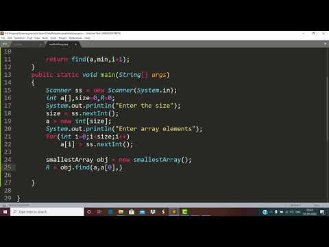 Find the smallest Array element(Recursion)