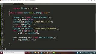 Find the smallest Array element(Recursion)