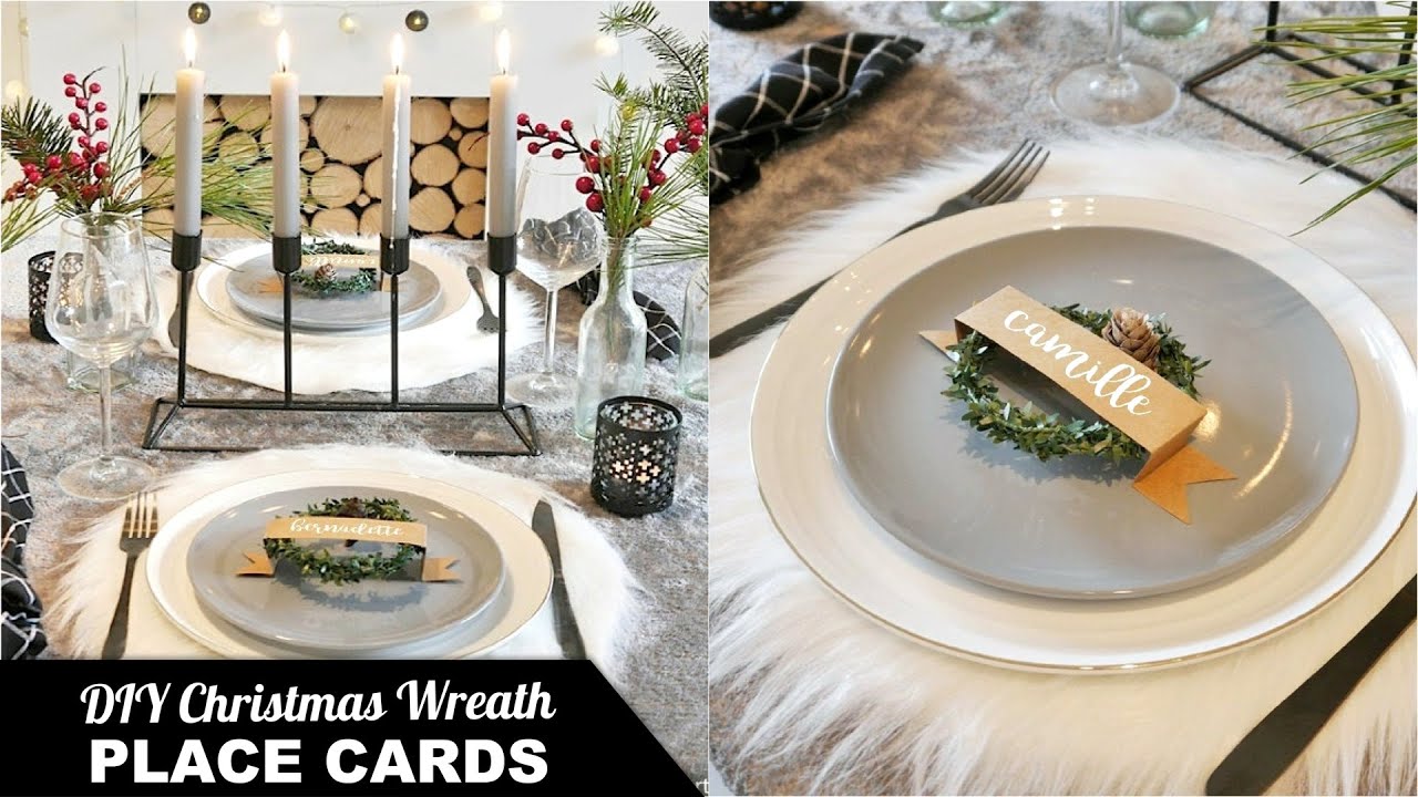 DIY Christmas | New Year Table Setting Idea with Wreath Place Cards / Holiday Table Seating Décor