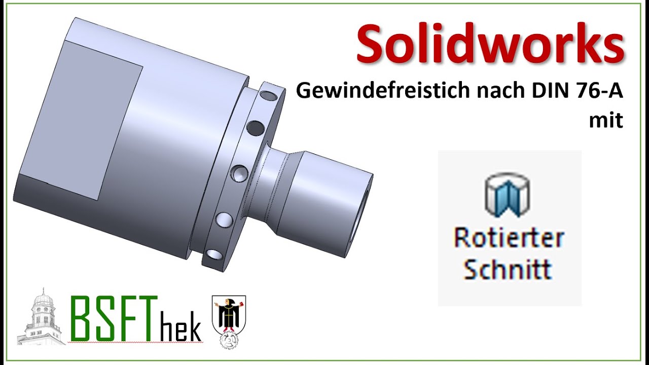 Gewindefreistich DIN76-A mit Rotiertem Schnitt