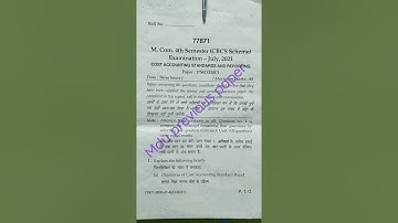 M.Com 4th sem2021(cost accounting standard and reporting)