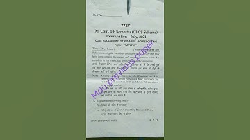 M.Com 4th sem2021(cost accounting standard and reporting)