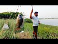 Catching Big BLACK Tilapia Fishing Back to Back | Best Fishing Technique in Sand Worms Hook Fishing