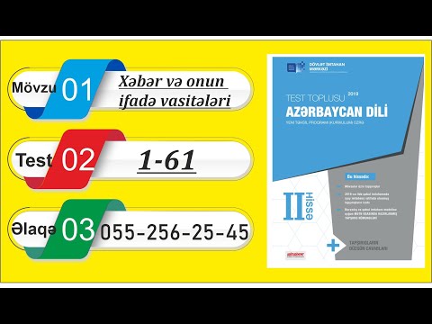 Azərbaycan dili / Test toplusu / Cümlə üzvləri/ Xəbər və onun ifadə vasitələri