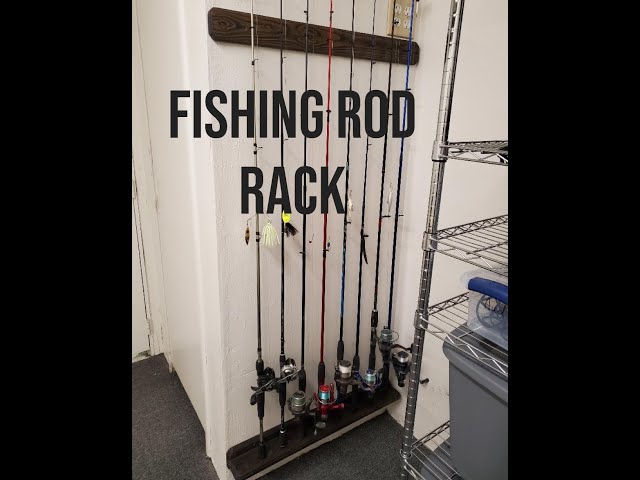 Fishing rod rack build, simple wall mount pole holder made out of wood 