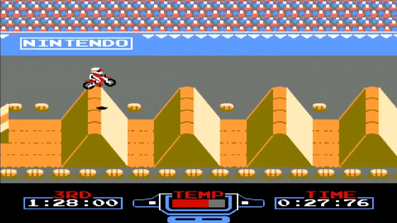 エキサイトバイクをゲームオーバーになるまでプレイ！