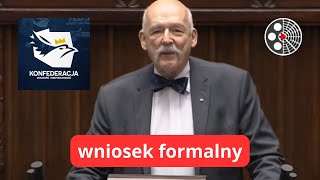 Janusz Korwin-Mikke - wniosek formalny