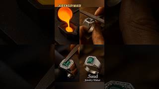 Making a silver emerald rings #shorts #viralvideo #trending #youtubeshorts