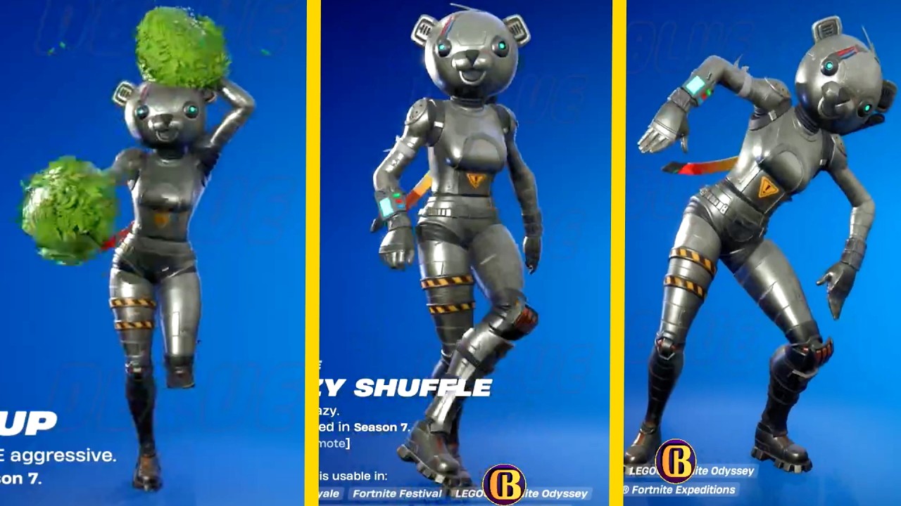 Fortnite — скин лидера металлической команды, исполняющий все танцевальные эмоции