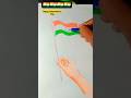 🇮🇳Happy Independence day 2024 💙| Indian flag Drawing| 15 August special #shorts #deshbhaktisong