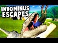 Indominus Rex ESCAPES!  Dinosaurs Break Out!  (Jurassic World Evolution T Rex vs Indominus Rex)