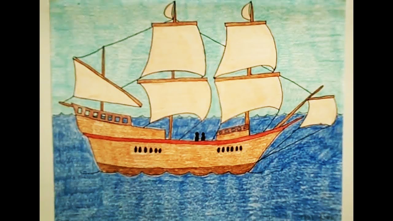 تعلم رسم سفينه سهل للاطفال -Learn to draw a ship easy for children