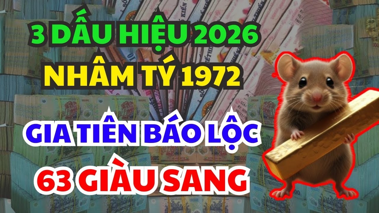 GIA TIÊN BÁO LỘC NHÂM TÝ 1972 Biết 3 Dấu Hiệu Này Năm 2026 Nhận Lộc Lớn, Tuổi 55 Đón ĐẠI PHÚC