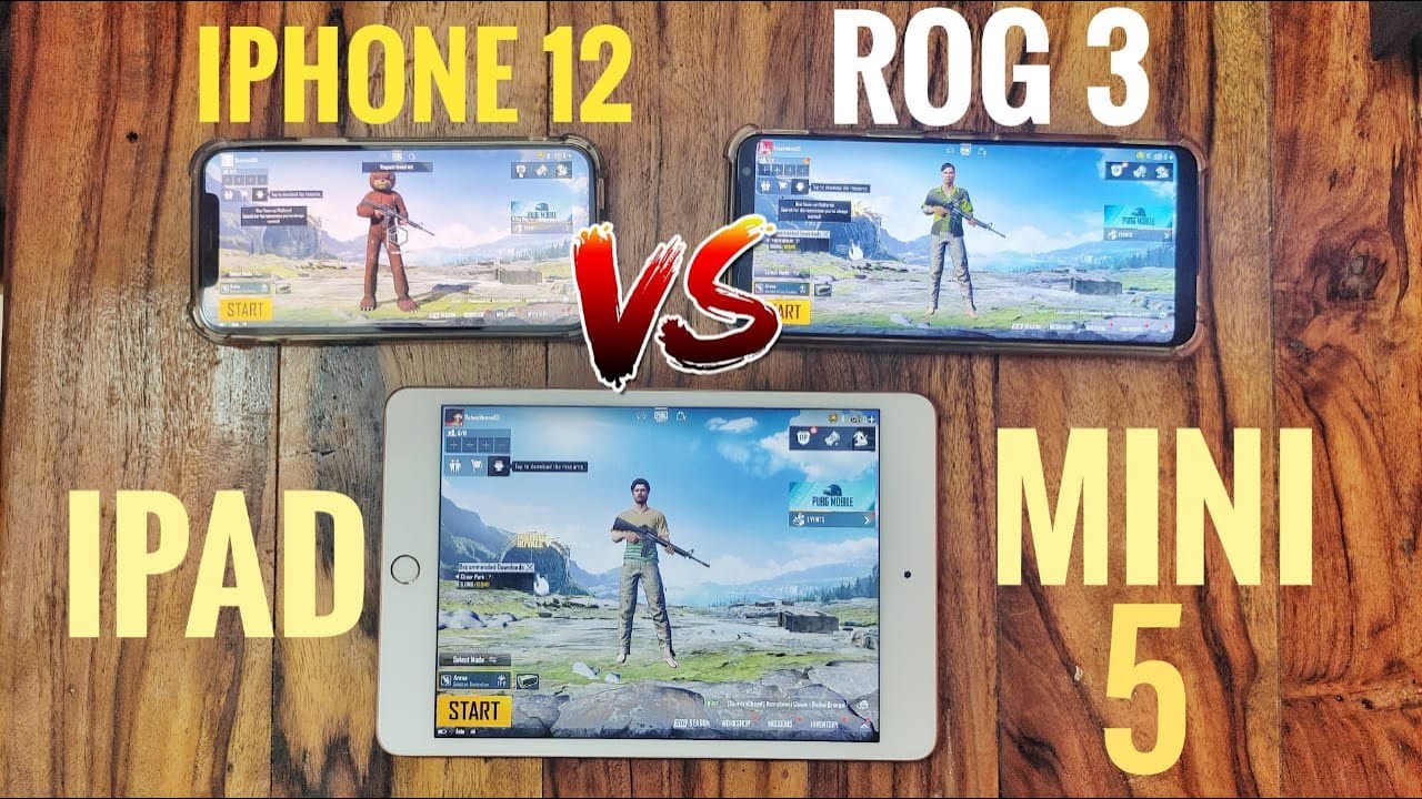 Ipad Mini 5 8gen Vs Rog Phone 3 Vs Iphone 12 Practical Pubg Comparison Aslisach Youtube