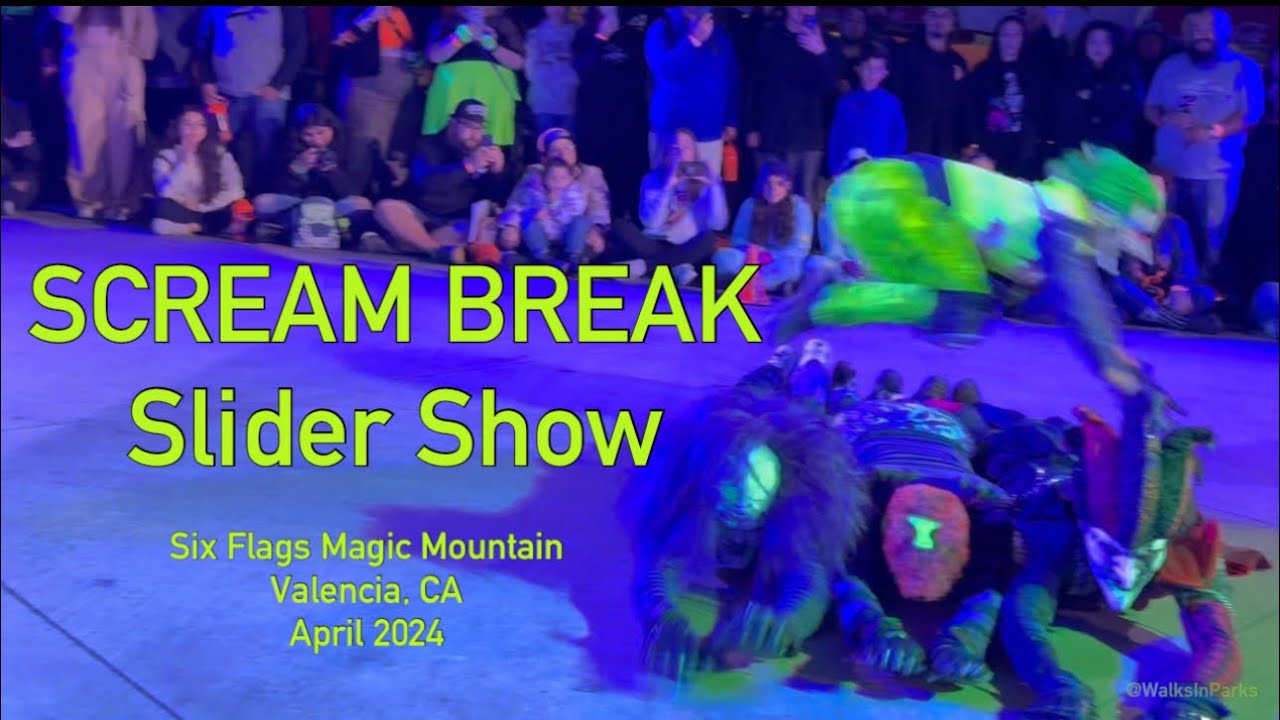 Scream Break Spring Haunt Monster Slider Show at Six Flags Magic Mountain California April 2024 HD