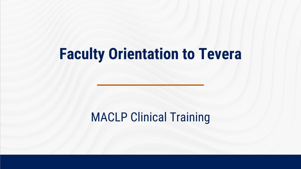 Faculty Orientation to Tevera