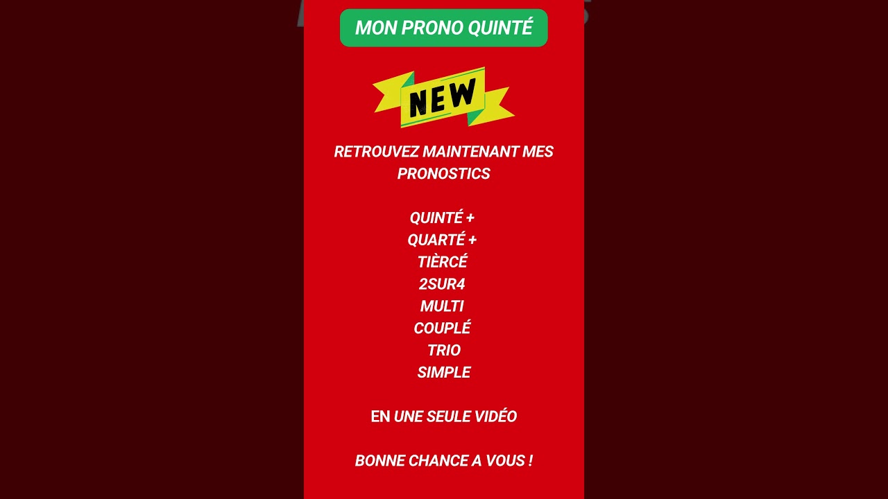 Retrouvez tous mes pronostics sur Mon Prono Quinté ici même. 