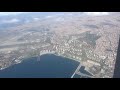 Landing in Istanbul new airport (IST). Views of the city and old airport.