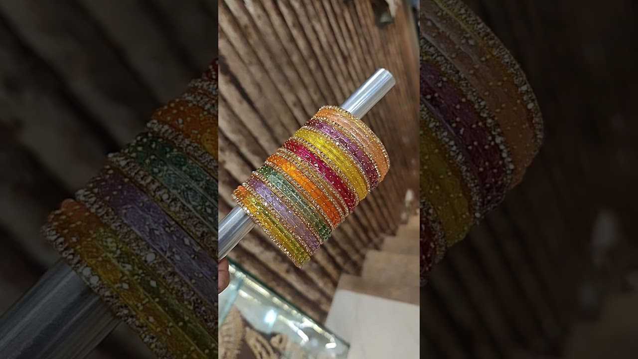 Glass bangles set multi colour details in description 