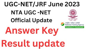 Answer key update June 2023 || NTA UGC NET official update || NTA announced date answer key