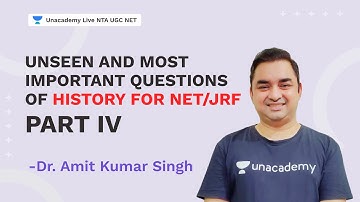 Unseen and Most Important Questions of History for NET/JRF Part IV | NTA UGC NET by Dr. Amit Kumar